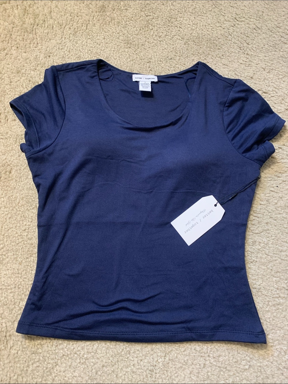 Navy Scoop Neck Short Sleeve Tee